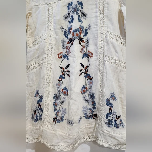 Free People Urban Outfitters Victorian Embroidered Mini Dress size XS - Picture 3 of 11